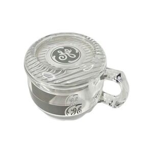 Vintage GE Clear Hard Plastic Coffee‎ Mug, Cup General Electric Lid/Coaster USA